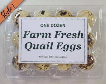 Customizable Quail Egg Carton Labels With Adhesive Backing