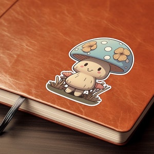 Cute Mushroom Floral Waterproof Vinyl Sticker Artistic Nature Mycology Fungi Cottagecore Aesthetic Decal for Laptop Phone or Water Bottle image 5