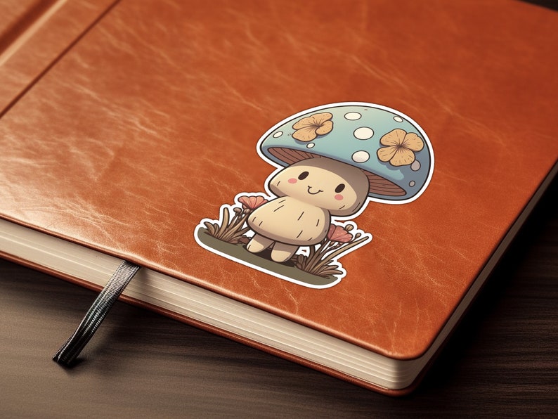 Cute Mushroom Floral Waterproof Vinyl Sticker Artistic Nature Mycology Fungi Cottagecore Aesthetic Decal for Laptop Phone or Water Bottle image 5