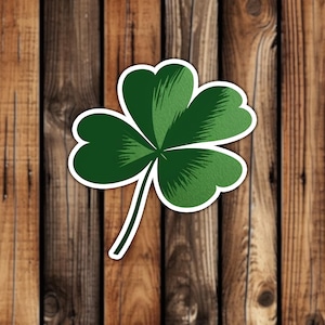 4-Leaf Clover Sticker Artistic Unique Vinyl Sticker Decal Perfect For Decorating Laptops, Water Bottles, Notebooks | Free Shipping