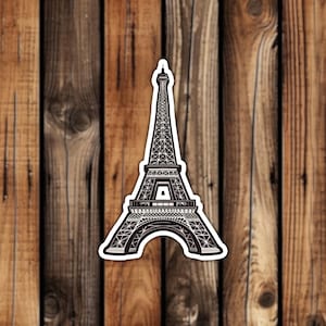 Gray Eiffel Tower Sticker Artistic Style Travel Sticker Paris France Architecture Aesthetic Decal for Phone Laptop or Water Bottle