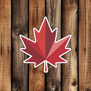 Red Maple Leaf Wasserdichter Vinyl Aufkleber Kanada Einzigartiges Blatt Realistischer ästhetischer Aufkleber für Telefon, Laptop oder Wasserflasche
