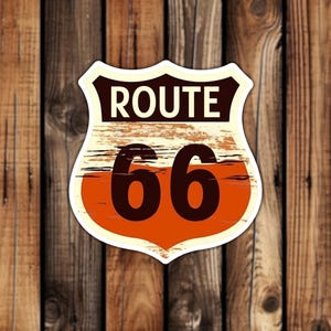 Rustic Route 66 Waterproof Sticker Arizona Travel Sticker Classin Sign Historic Aesthetic Decal for Laptop or Water Bottle