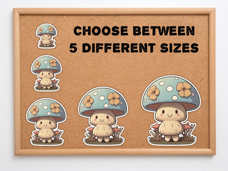 Cute Mushroom Floral Waterproof Vinyl Sticker Artistic Nature Mycology Fungi Cottagecore Aesthetic Decal for Laptop Phone or Water Bottle image 2