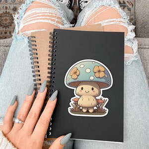 Cute Mushroom Floral Waterproof Vinyl Sticker Artistic Nature Mycology Fungi Cottagecore Aesthetic Decal for Laptop Phone or Water Bottle image 7