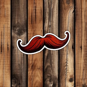 Waterproof Mustache Vinyl Sticker Simple Cute Brown Cartoon Aesthetic Unique Phone Decal for Decorating Laptop or Water Bottle