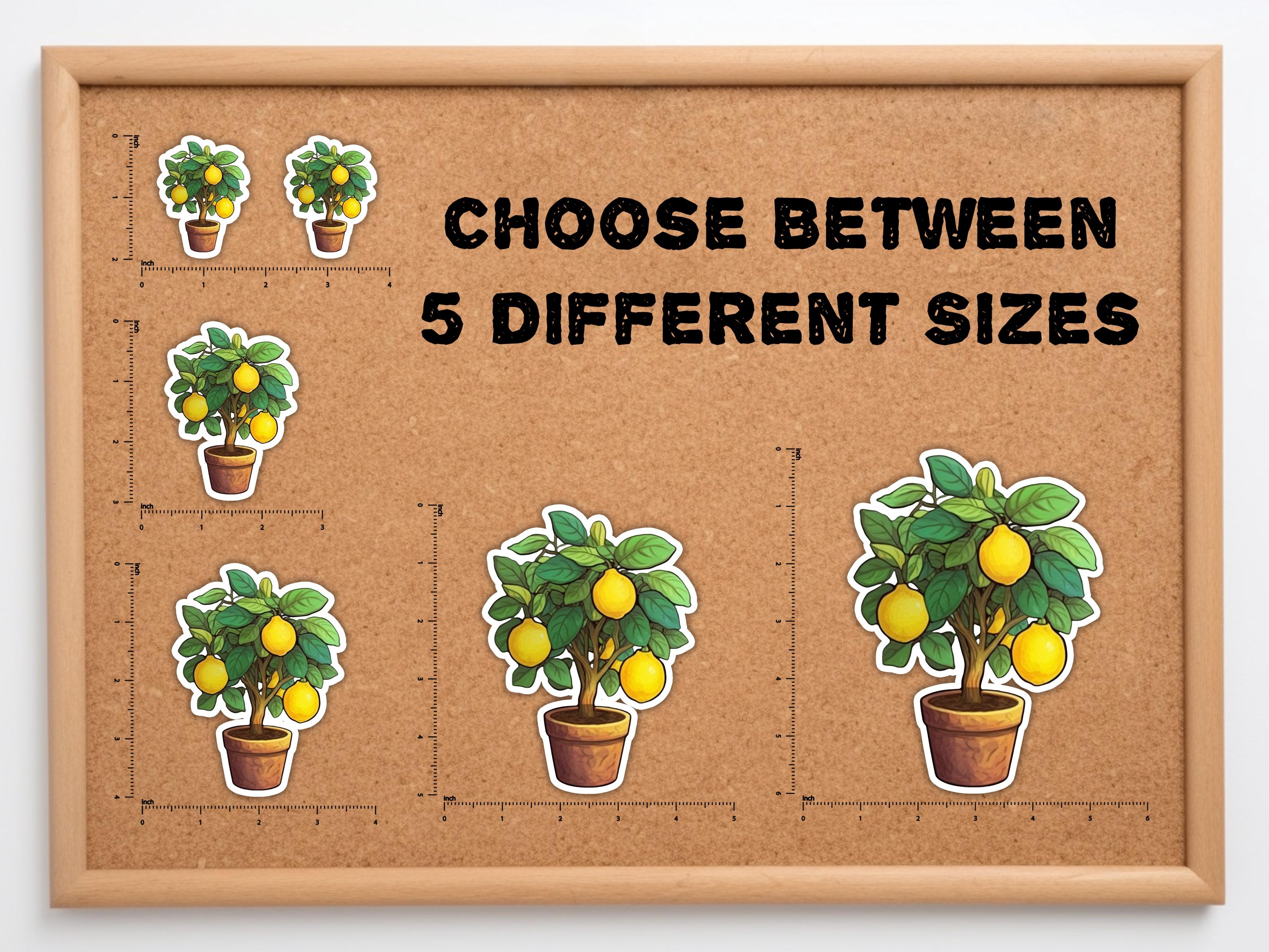 Potted Lemon Tree Vinyl Sticker Realistic Style Outdoor Orchard Nature ...