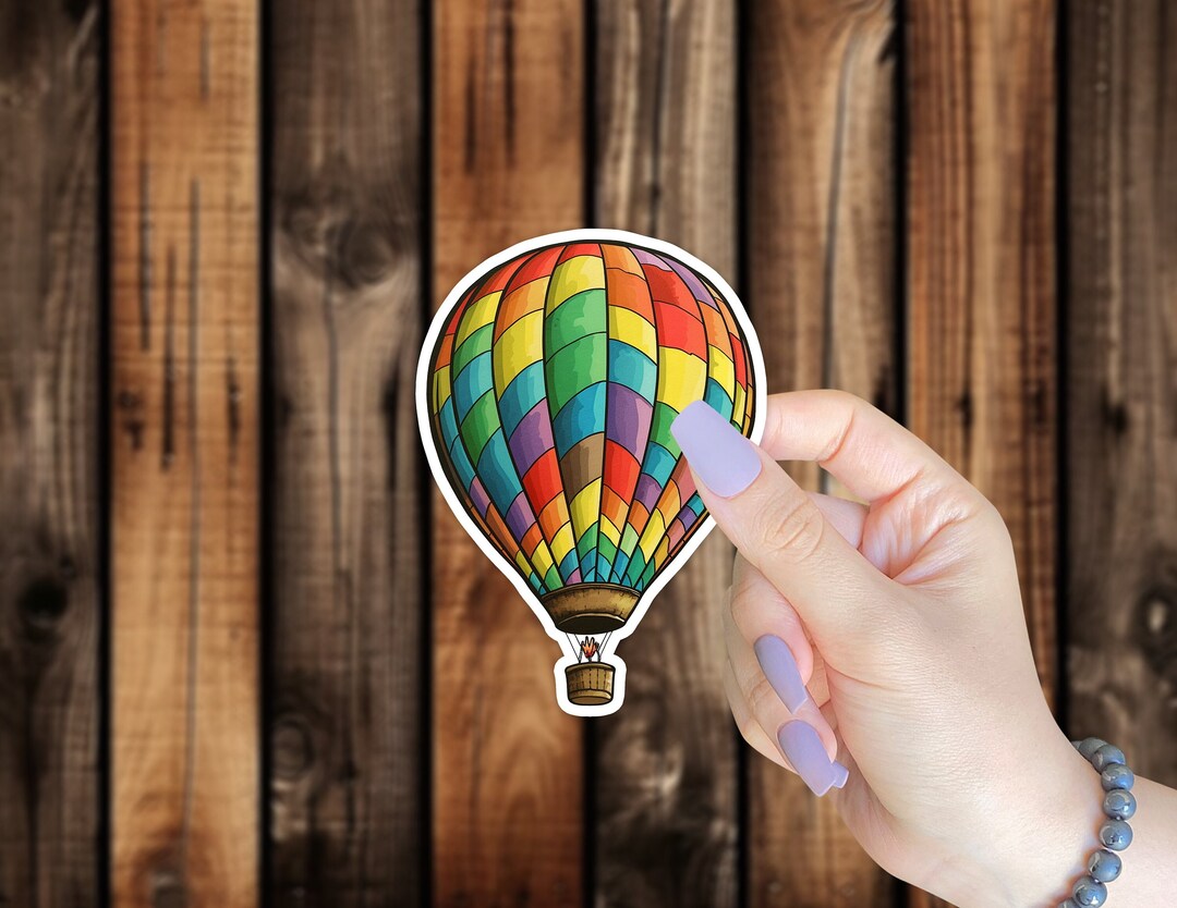 Colorful Hot Air Balloon Vinyl Sticker Artistic Aesthetic Etsy