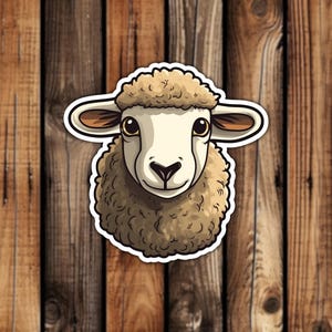 Realistic Sheep Waterproof Vinyl Sticker Cute Farm Animal Decal for Phone Laptop or Water Bottle