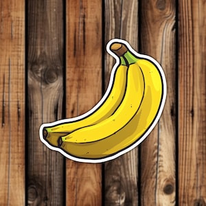 Wasserdichter Bananen-Vinyl-Aufkleber Einzigartiger Obst-Food-Kunst-Karikatur-Stil ästhetischer Aufkleber für das Dekorieren von Telefon-Laptop oder Wasserflasche