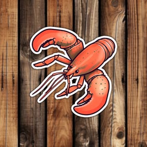 Red Lobster Waterproof Vinyl Sticker Artistic Watercolor Style Ocean Animal Aesthetic Decal for Phone Laptop or Water Bottle