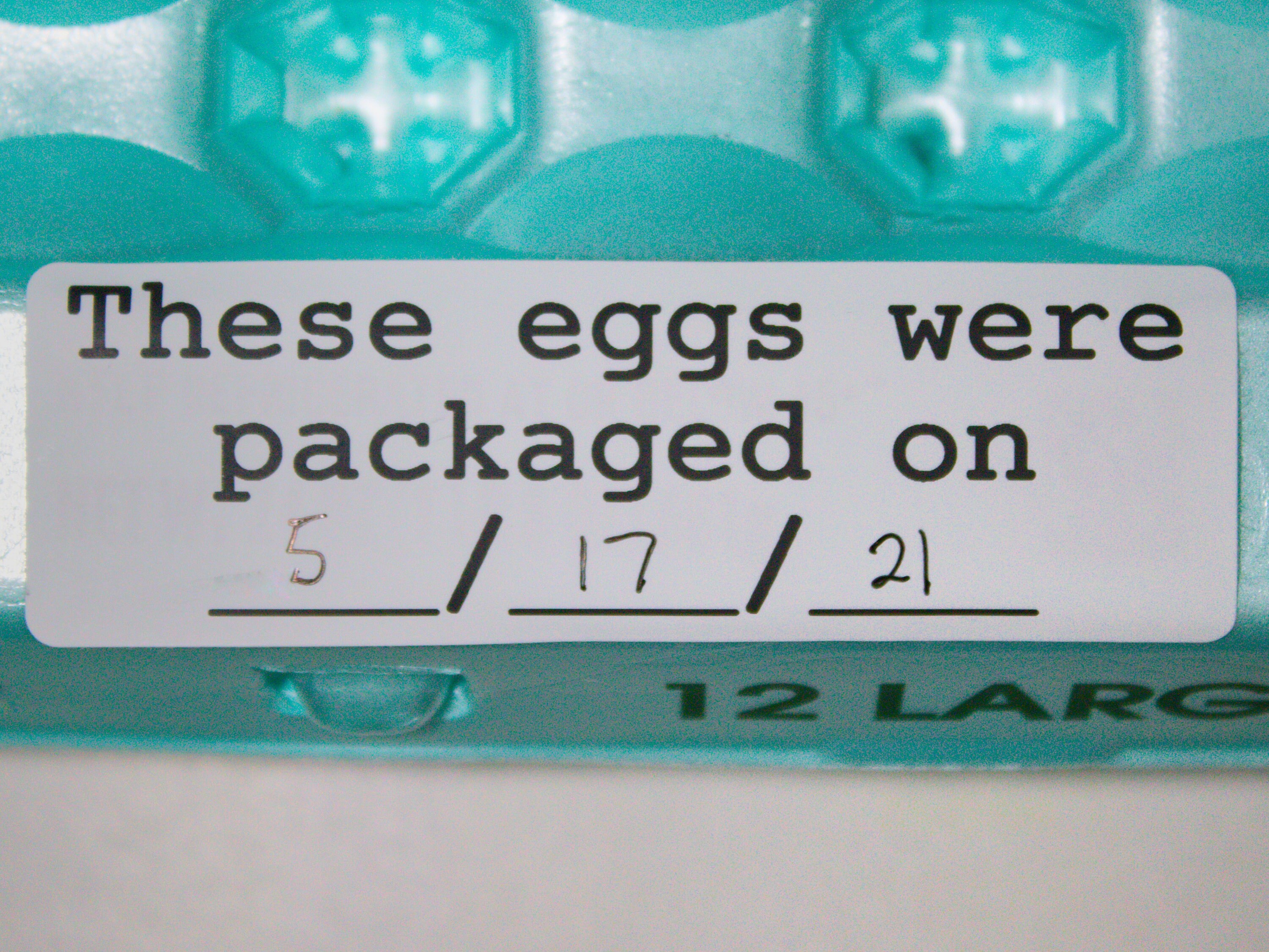 Egg Carton Labels With Packaging Date Adhesive Backing Etsy