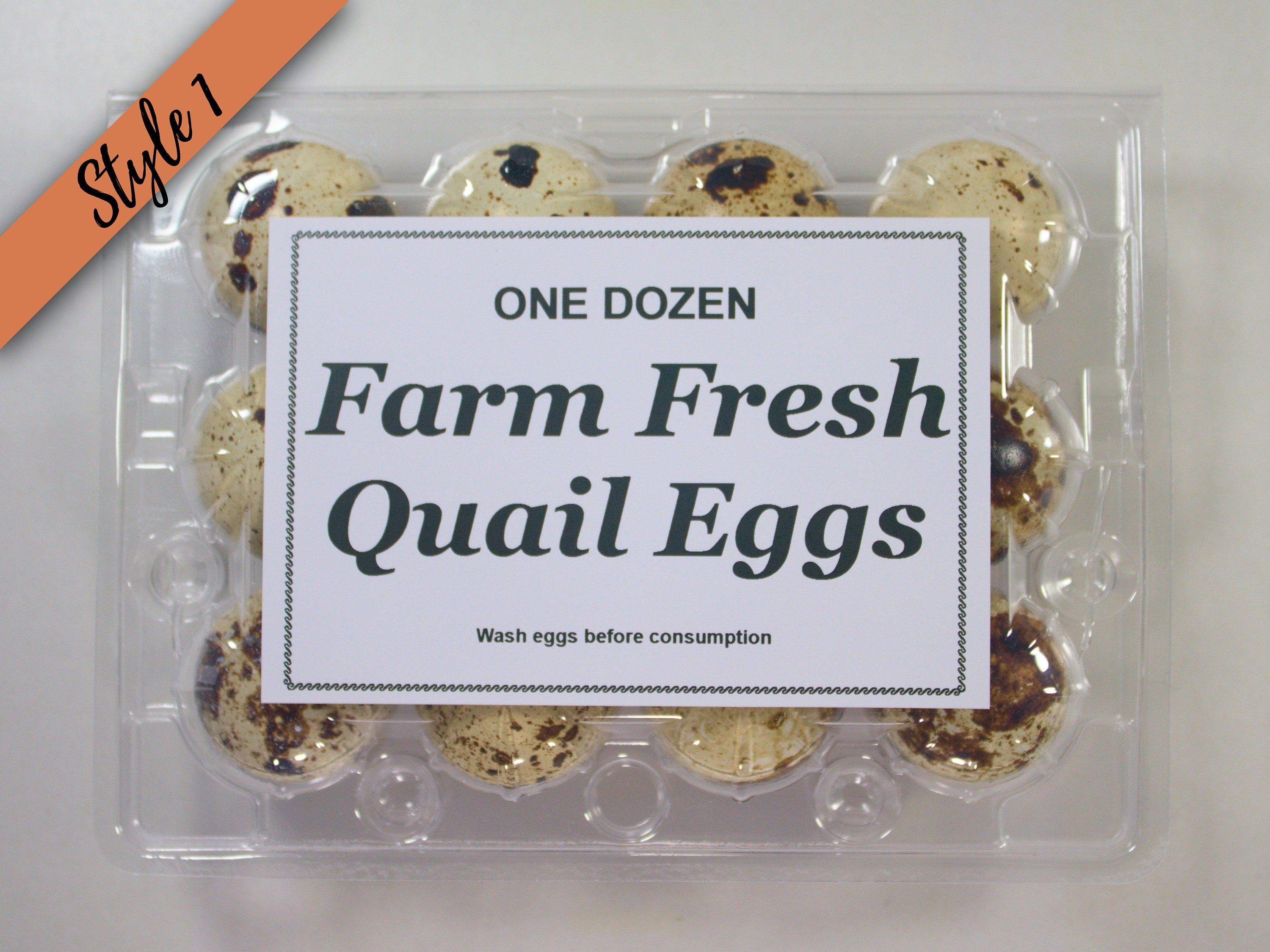 100 x Fresh Quail Egg Box Stickers Qty Price £ Labels For Eggs 