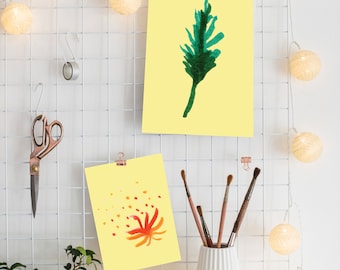 Floral Watercolor Prints: Flower Wall Art (Digital Download)