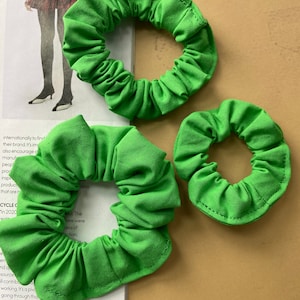 Green cotton scrunchies | Mini scrunchies | Thin scrunchies | Skinny scrunchies | Green scrunchie