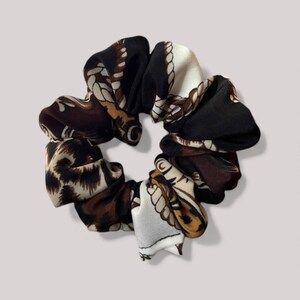 Leopard Print Scrunchie: Handmade Silky Hair Tie