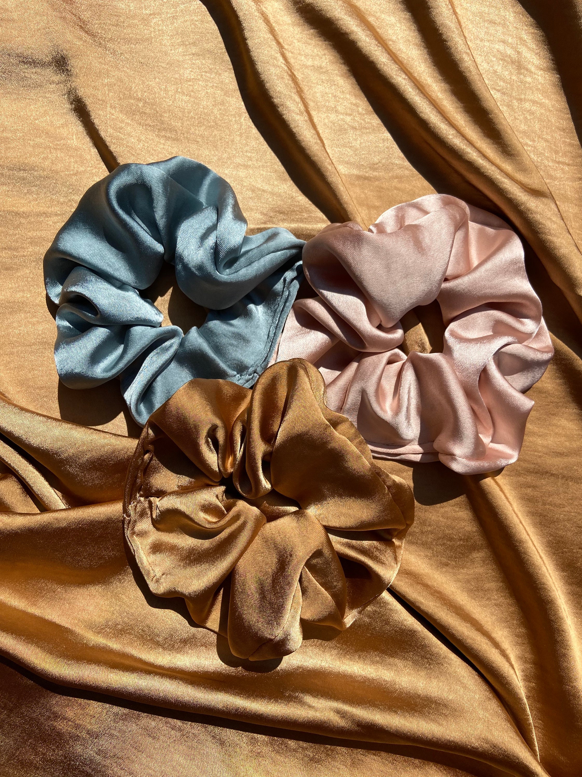 Satin Scrunchies Hair Accessories Vintage Satin Scrunchies Etsy UK