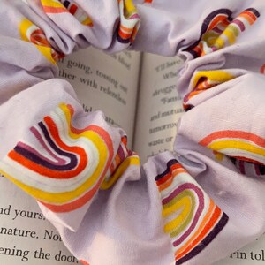 Rainbow scrunchies, cotton scrunchy, cute hair accessories, thin scrunchie, purple scrunchies, 100% cotton, hair ties, cute hair accessories
