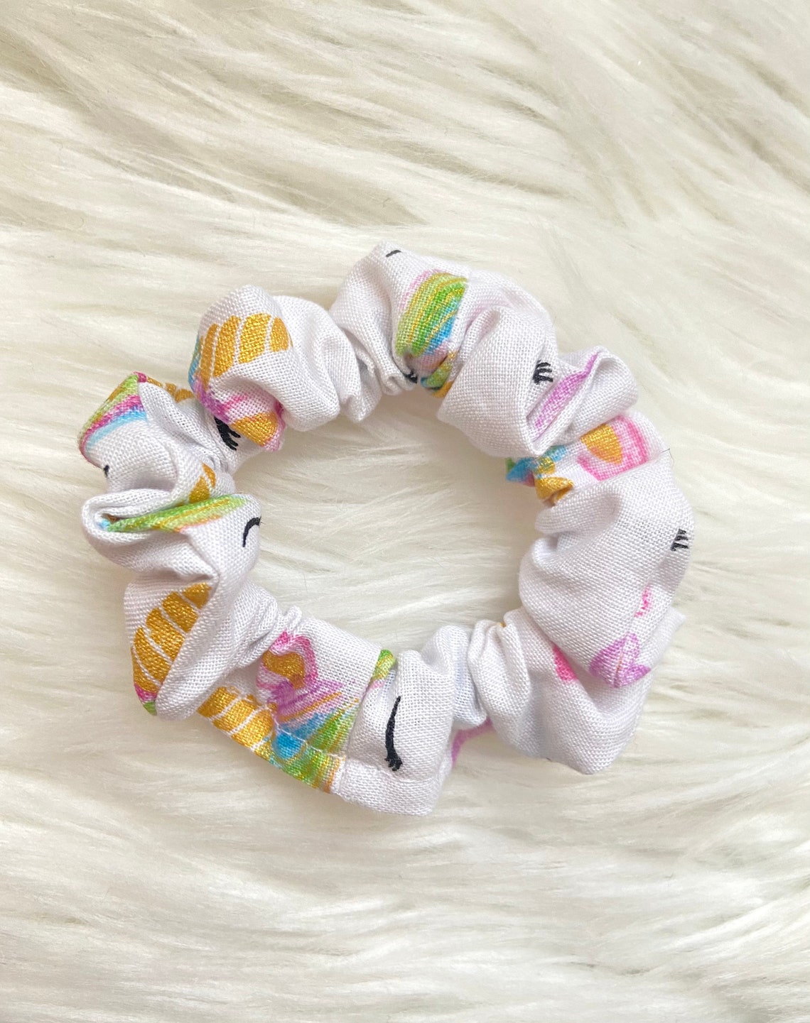 Cotton scrunchies Unicorn scrunchies thin scrunchies Etsy