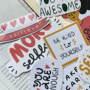 Mental health sticker set | Waterproof vinyl stickers | Self care sticker set | Mental health stickers | Positive affirmations stickers