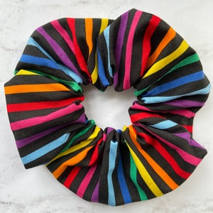 Cotton scrunchies, Rainbow scrunchies, Cute hair tie, Rainbow cotton scrunchies, Cotton scrunchy, Fun scrunchy, Rainbows , Stripes