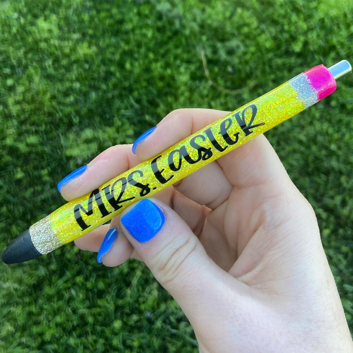 Teacher Epoxy Glitter Pen Etsy