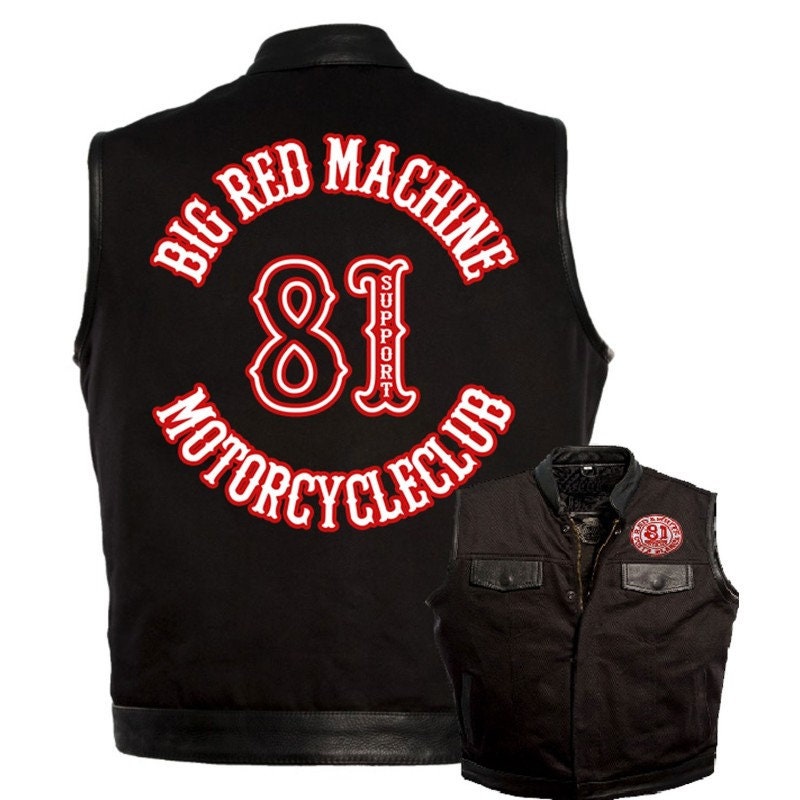 Hells Angels Support81 MC Denim - Leather Vest Big Red Hells Angels Support81 MC Denim - Leather Vest Big Red