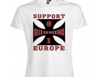Hells Angels Cross Europe White T-Shirt Support81 Big Red Machine 1%