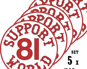 Hells Angels 5 stickers  Support 81 World 10cm  Round