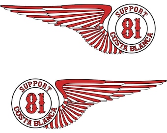 Hells Angels Support 81 sticker  Wings 2x (21cm)