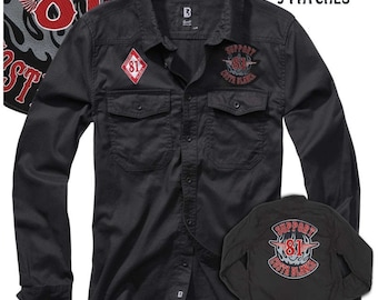 Hells Angels Support81 work shirt Flanell Big Red Machine patch