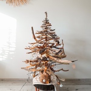 1 m (40&quot;) Driftwood medium Christmas tree. Natural applied art. New Year in eco style. No tree was harmed. Drift & Weathered wood art.