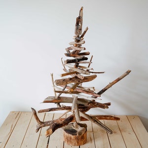 75 cm (25&quot;) Driftwood small Christmas tree. Natural applied art. New Year in eco style. No tree was harmed. Drift & Weathered wood art.