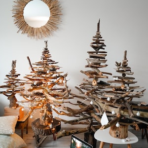 Driftwood Christmas tree sets. Make your own driftwood forest!.. No tree was harmed. Driftwood art work. Weathered wood. Eco style gift.