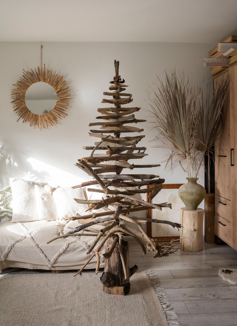 Large 1,5 M 60driftwood Christmas Tree. Natural Applied Art. Happy New