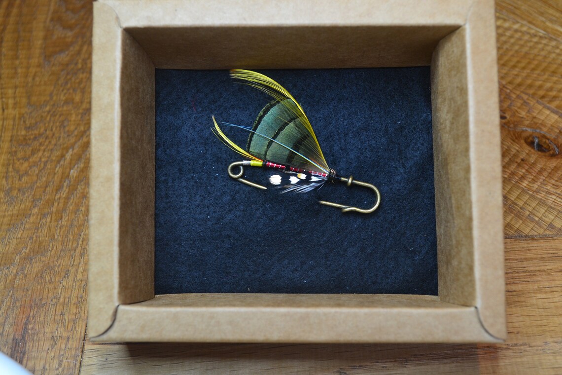 Classic Salmon Fishing Fly Brooch/Pin. Etsy