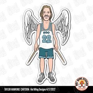 Pegatina de dibujos animados de Taylor Hawkins