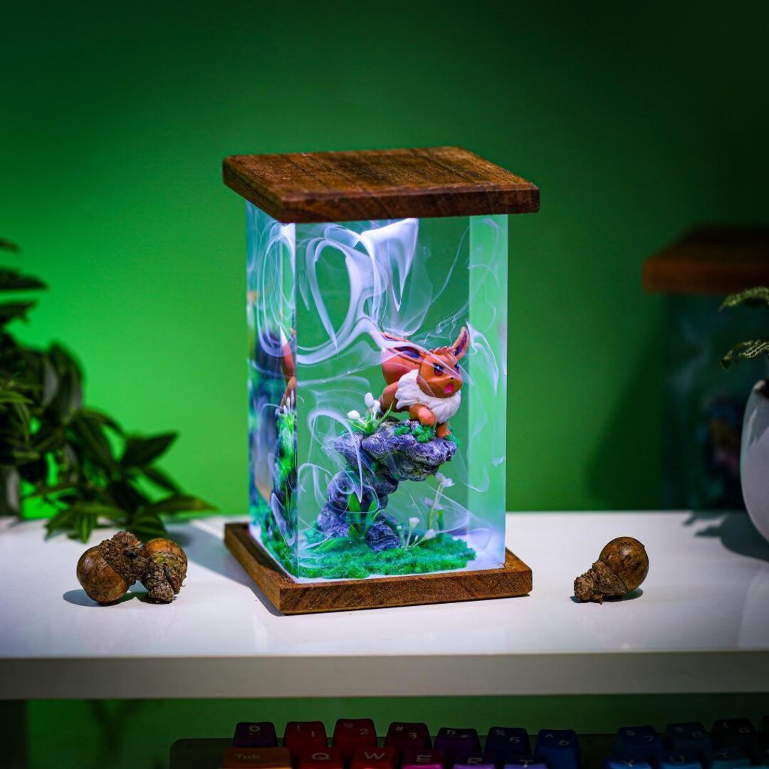 Cute Eevee Pokemon Lamp, Normal Type Pokemon Art Night Light, Unique ...
