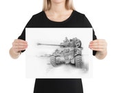 Sherman Firefly British tank AFV World War II WW2 Museum-quality Print Poster