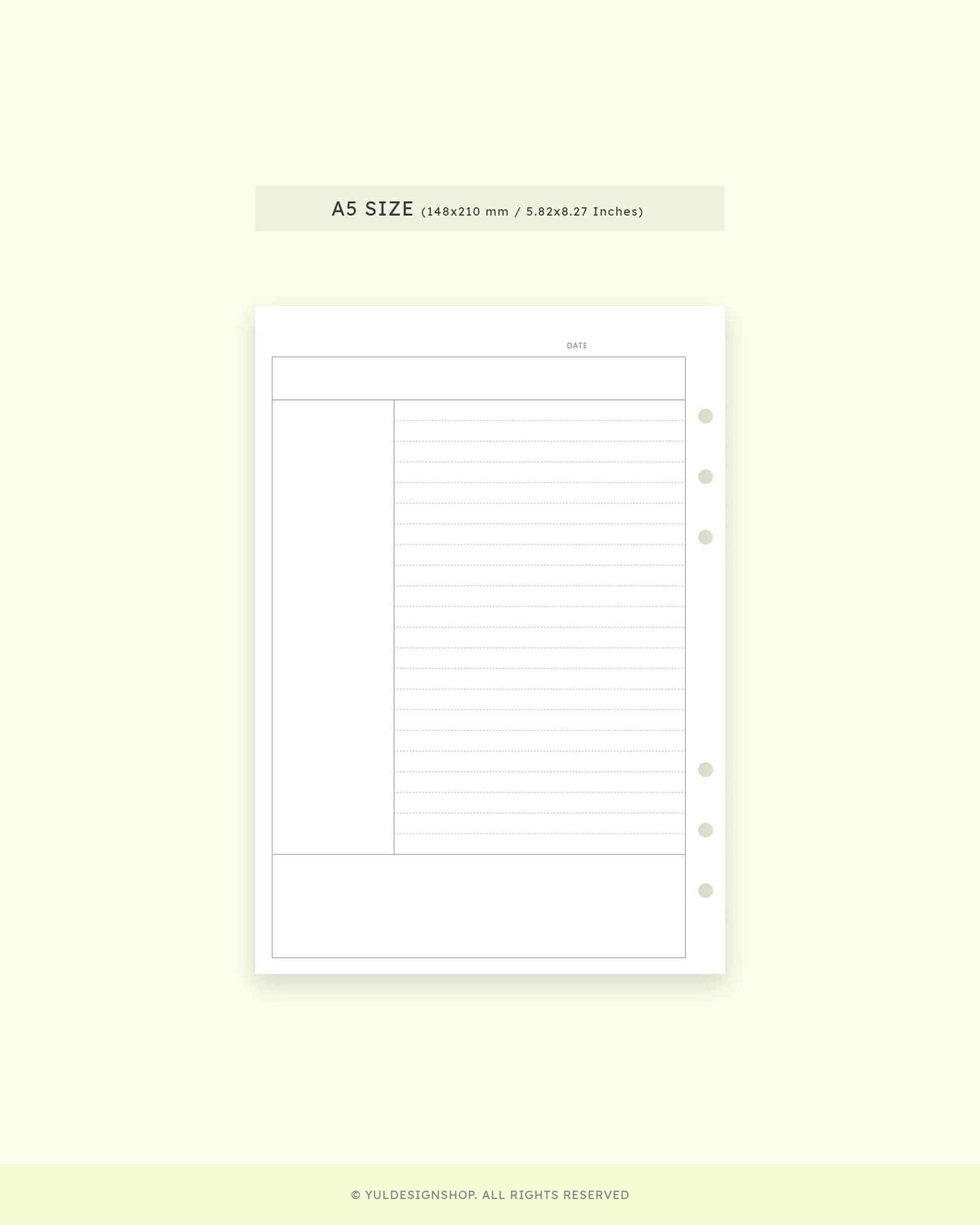 Cornell Notes A5 Printable Planner Inserts | Lined Grid Paper | Lecture ...