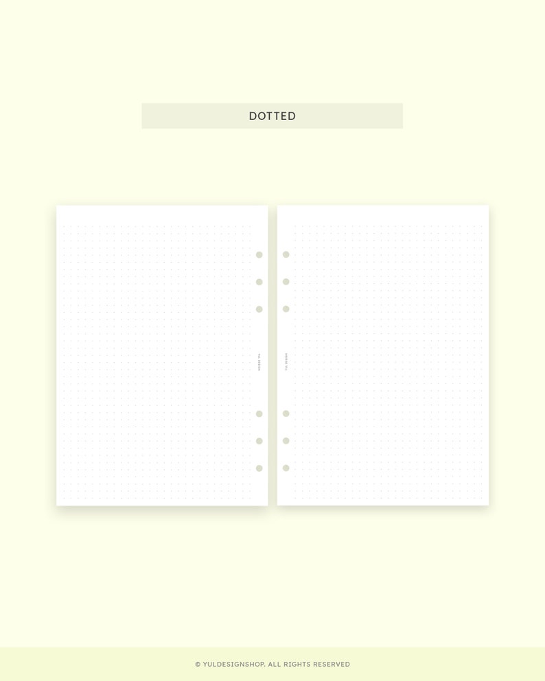 Lined Grid Dotted Paper | A5 Planner Inserts | Printable Writing Paper ...