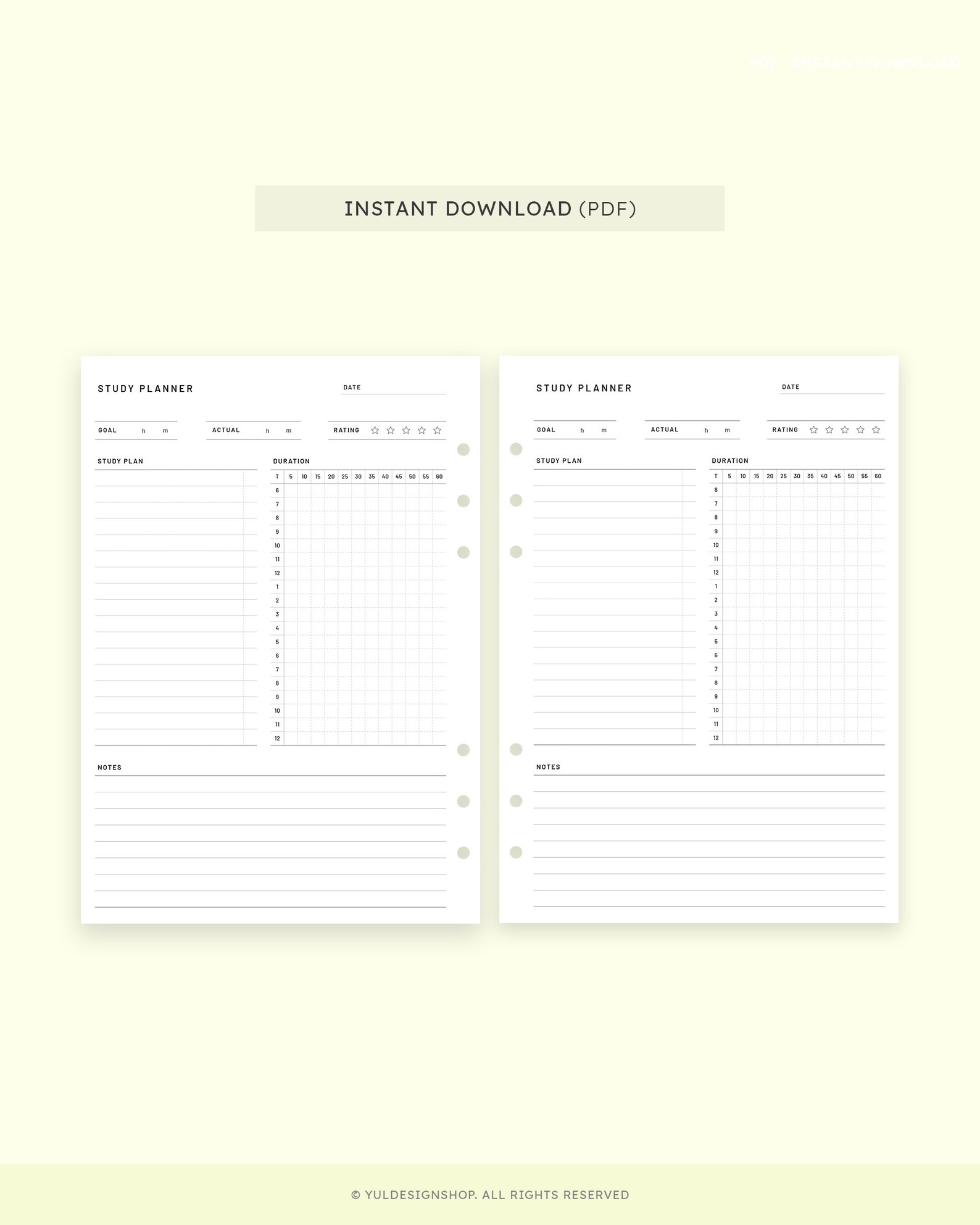 Study Planner A5 Printable Planner Inserts Student Daily | Etsy