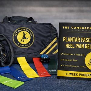 Plantar Fasciitis Relief Kit | Foot Pain Recovery Program, Stretch Strap, Massage Ball