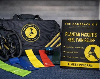 Plantar Fasziitis Relief Kit | Fußschmerz-Genesungsprogramm, Stretch Strap, Massage Ball