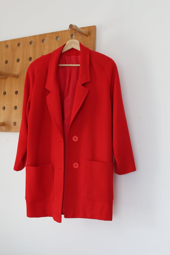 Vintage Mar-Lo Oversized Red Blazer // Vintage Vi… - image 1