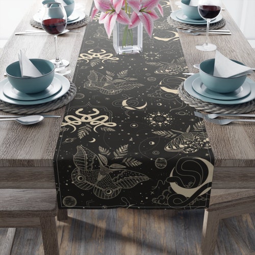 Celestial Snakes and night Moth Table Runner (Cotton, Poly)