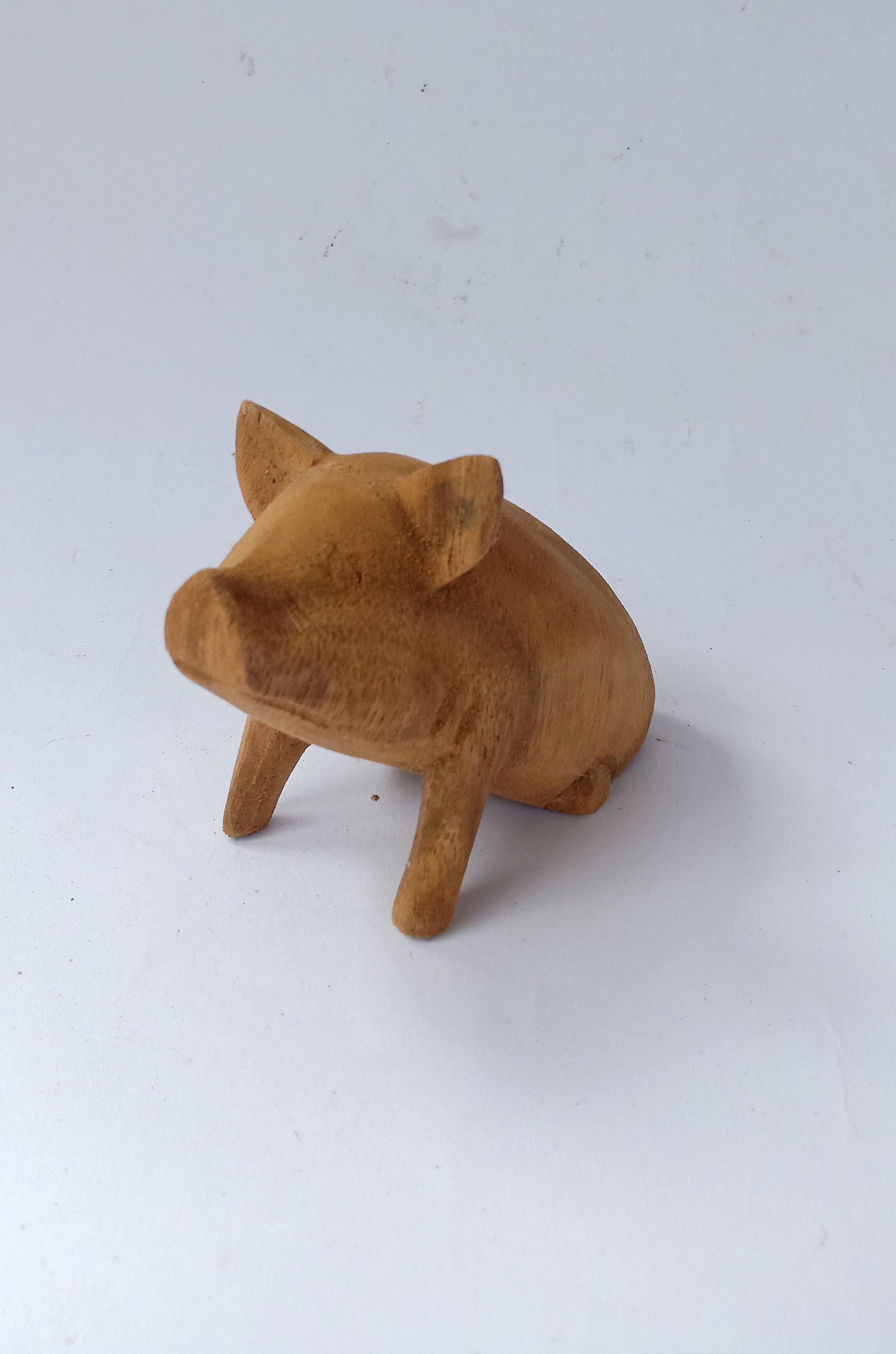 Wooden pig figurine handmade statue home decor wooden gift Etsy