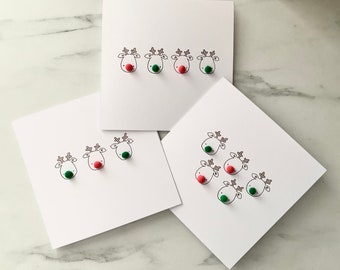 Pompom ‘Reindeer Family’ Card - Family Christmas Card - Merry Christmas - Simple Christmas Card - Christmas Card - Family Card