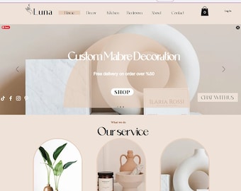 INTERIOR DESIGN WIX Website Template, Boho Wix Design - Photographer Website - Creative Wix - Wedding Photographer - Web Design - Foe Design
