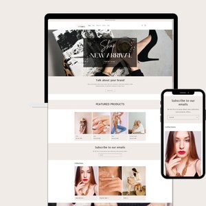 Modelo de tema Shopify 2.0, designer de site, site mínimo do Shopify, banner da loja Shopify, design de site de comércio eletrônico, boutique Shopify